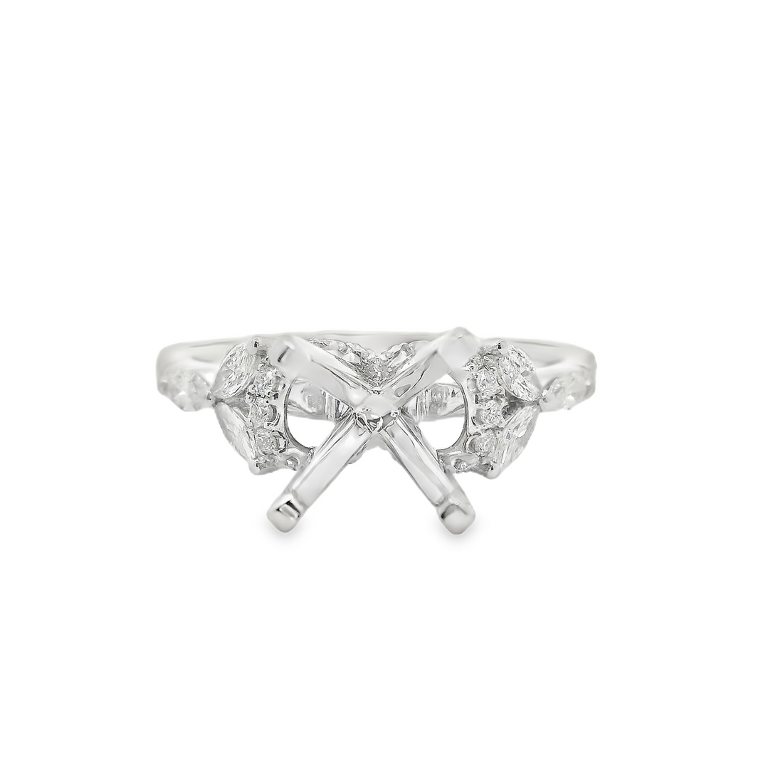 Platinum Natural Diamond Semi-Mount Ring (.47ct)