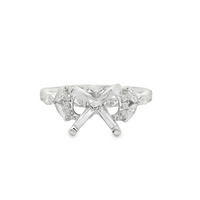 Platinum Natural Diamond Semi-Mount Ring (.47ct)