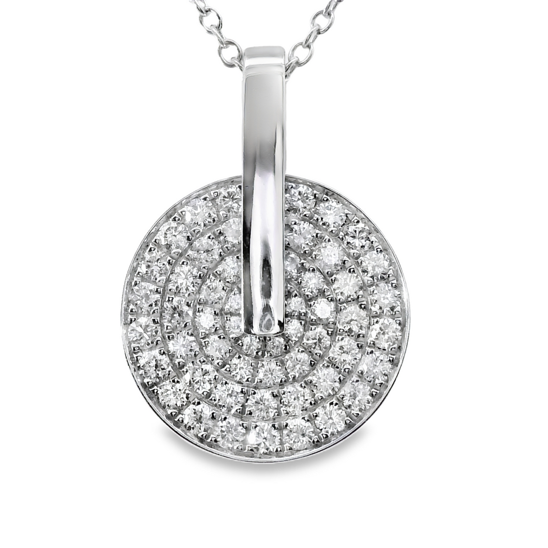 18kt White Gold Natural Diamond Cluster Pendant (0.88ct)