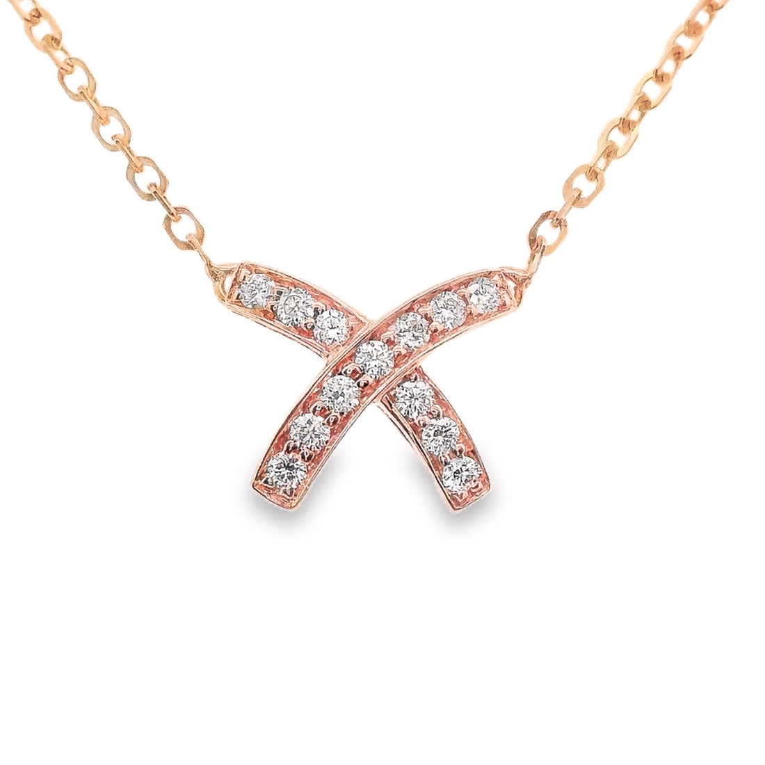 18kt Rosé Gold Natural Diamond Necklace (0.15ct)