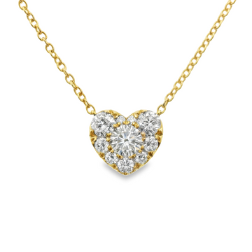 18kt Yellow Gold Diamond Heart Pendant (.63ct)