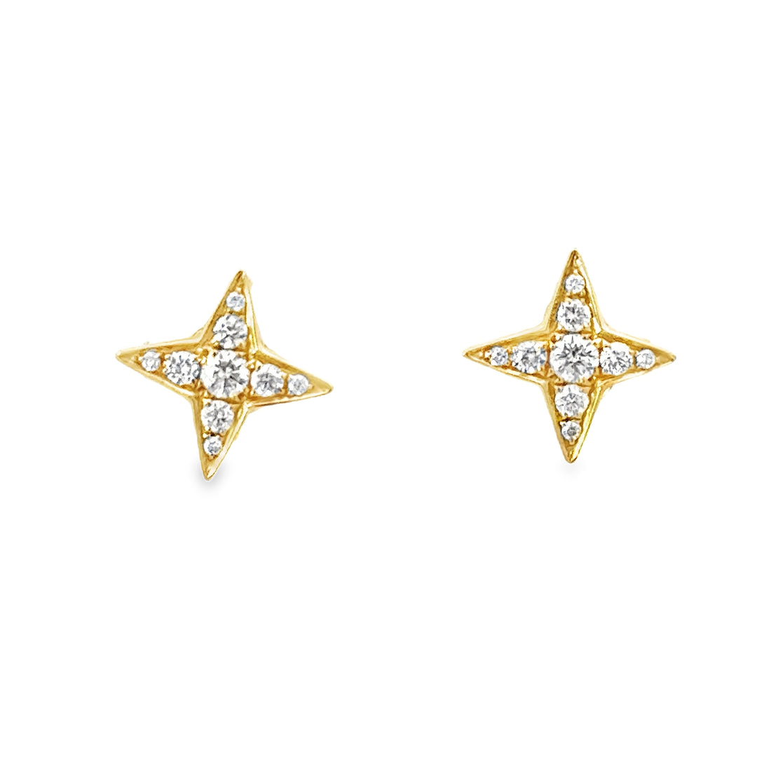 18kt Yellow Gold Diamond Star Earrings (.25cts)