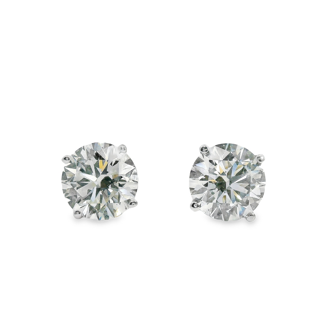 14kt White Gold Lab-Grown Round Diamond Stud Earrings (6.00ct)