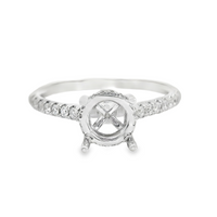 18kt White Gold Full-Cut Diamond Hidden Halo Semi-Mount Ring (.25ct)