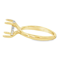 18kt Yellow Gold Hidden Halo Natural Diamonds Semi-Mount Ring (0.09ct)