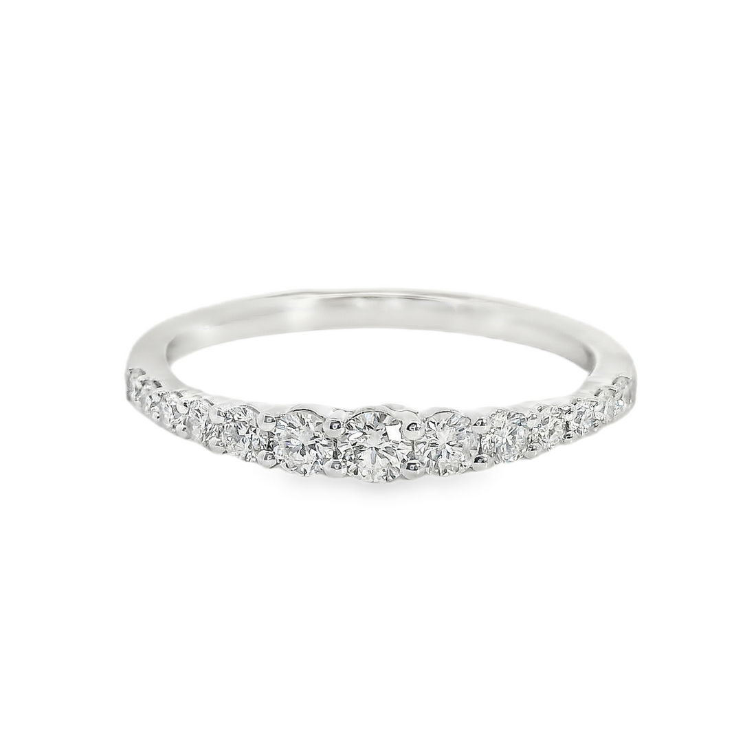 18kt White Gold Natural Round Diamond Wedding Ring (.41ct)