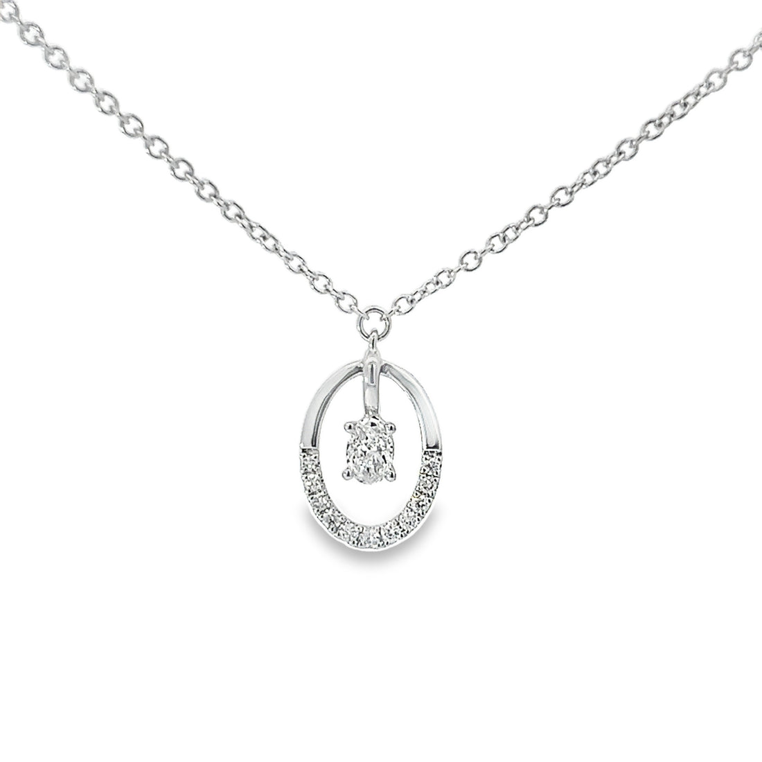 18kt White Gold Natural Diamond Necklace (0.32ct)