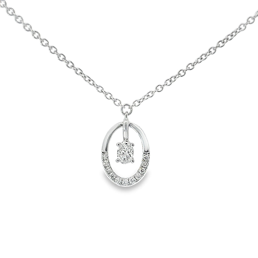 18kt White Gold Natural Diamond Necklace (0.32ct)