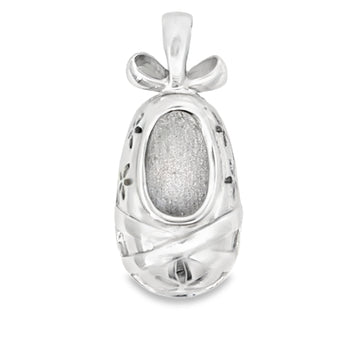 18kt White Gold Italian Made Baby Shoe Charm (6.6g)