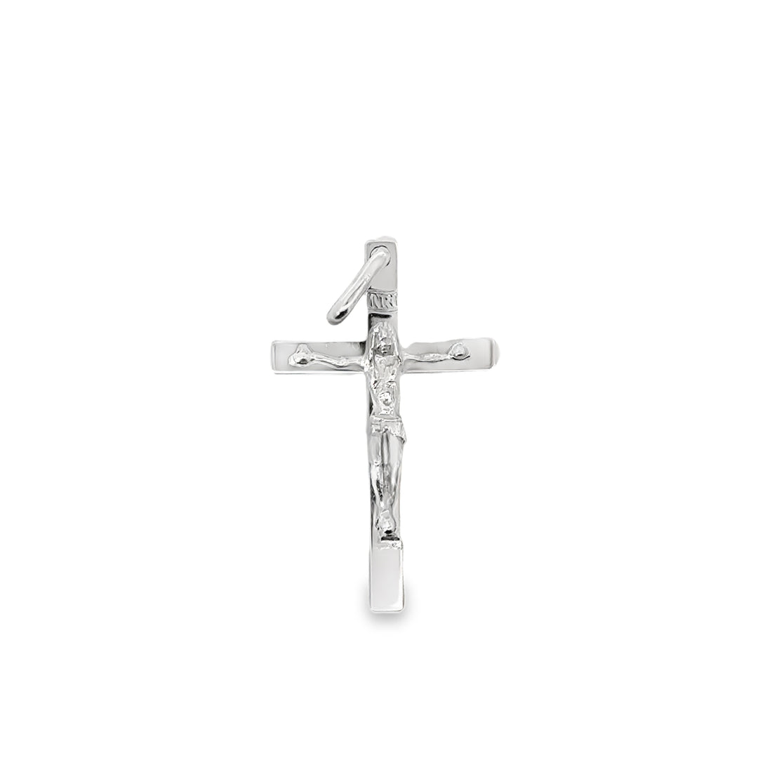 18K White Gold Italian Made Crucifix Pendant (2.05g)