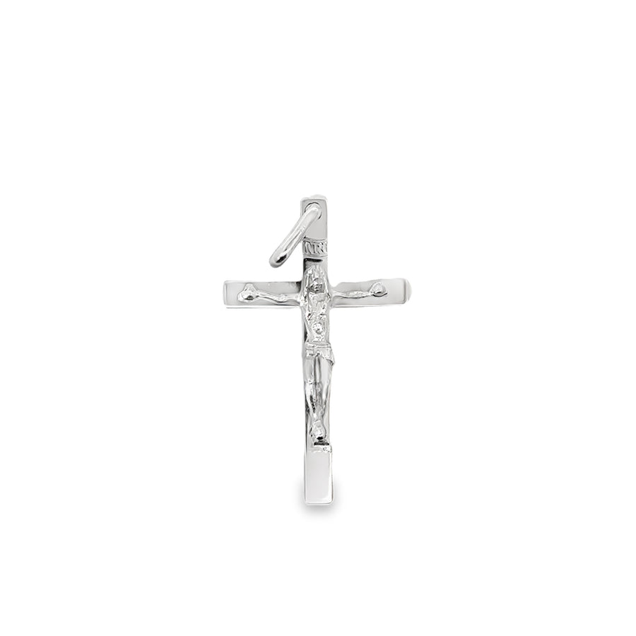 18K White Gold Italian Made Crucifix Pendant (2.05g)