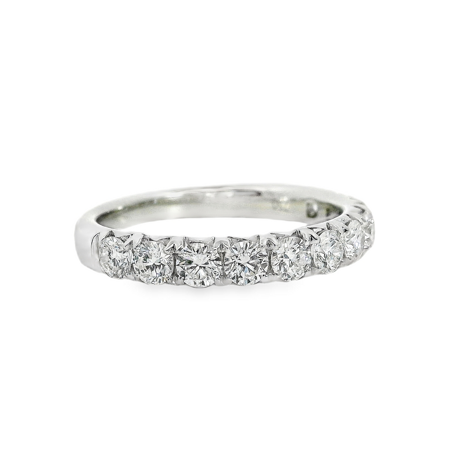 18kt White Gold Natural Round Diamond Wedding Ring (1.01ct)