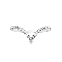 18kt White Gold Diamond Curved Ring (0.19ct)