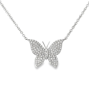 18kt White Gold Natural Diamond Butterfly Pendant (0.36ct)