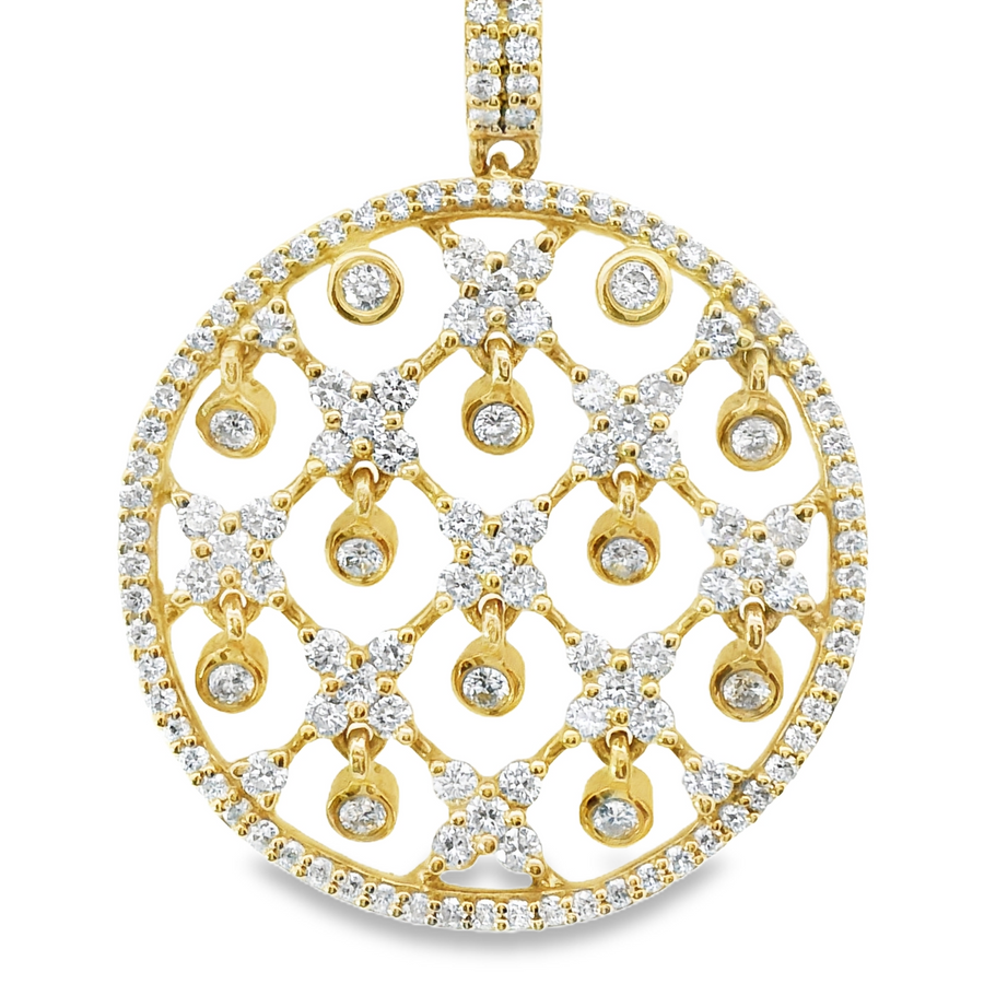 18kt Yellow Gold Natural Round Diamond Pendant (0.70ct)