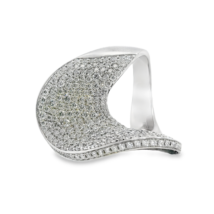 18kt White Gold Natural Round Diamonds and Sapphires Ring (4.53ct)