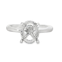 18kt White Gold Hidden Halo Natural Diamonds Semi-Mount Ring (0.09ct)