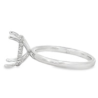 18kt White Gold Hidden Halo Natural Diamonds Semi-Mount Ring (0.11ct)