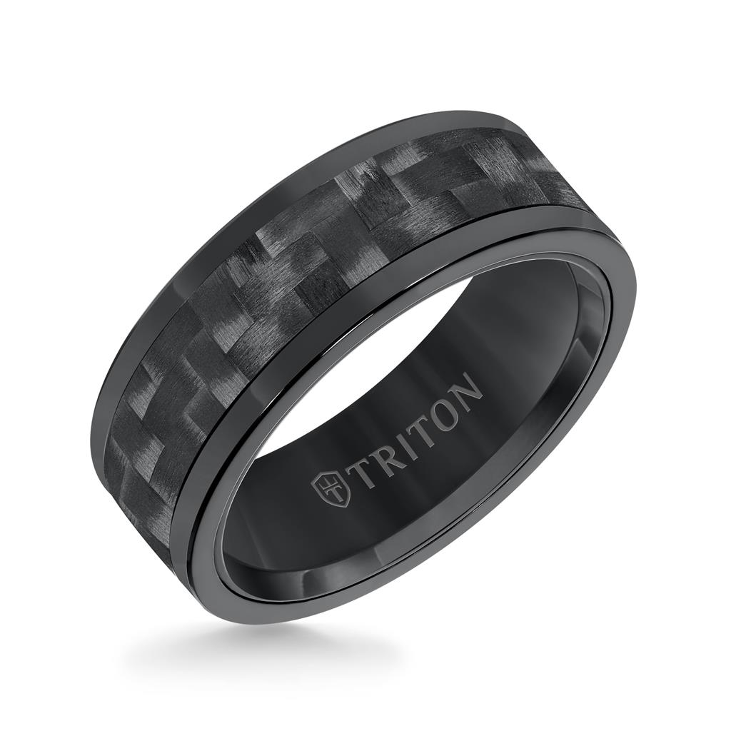 Triton Black Tungsten 8mm Finish Ring