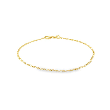 14K Yellow Gold 7" 1.54mm Open Link Bracelet (1.05g)