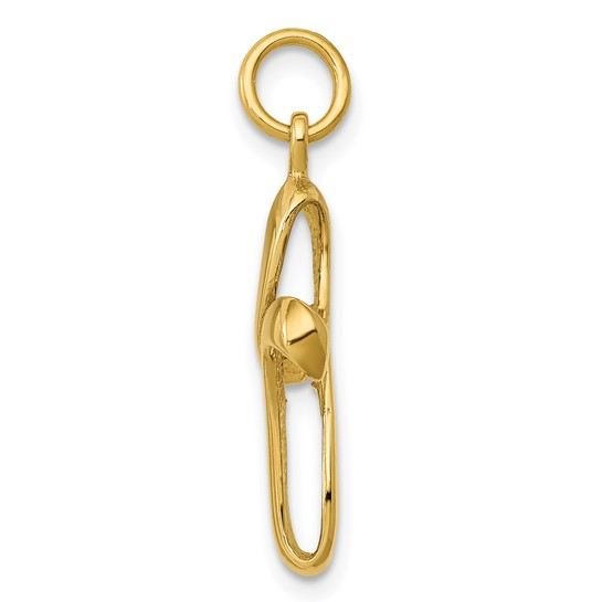 14kt Yellow Gold Polished Ribbon Cross Pendant (1.2g)
