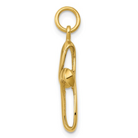 14kt Yellow Gold Polished Ribbon Cross Pendant (1.2g)