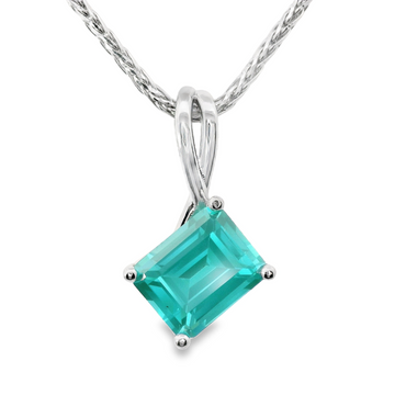 14kt White Gold Lab-Grown Emerald Tourmaline Pendant (4.79ct)