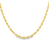 14K Yellow Gold 22" 2.0mm Diamond Cut Rope Chain (8.5g)