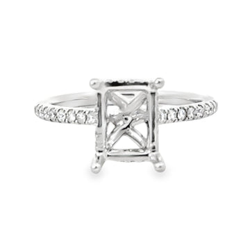 18kt White Gold Hidden Halo Natural Diamonds Semi-Mount Ring (0.25ct)