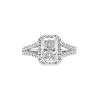 18K White Gold Natural Radiant Diamond Engagement Ring (1.99ct)