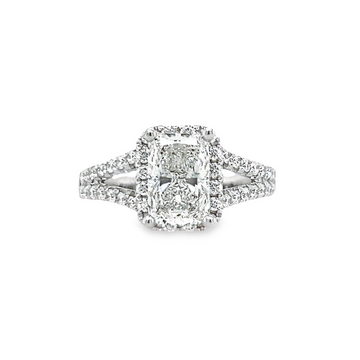 18K White Gold Natural Radiant Diamond Engagement Ring (1.99ct)