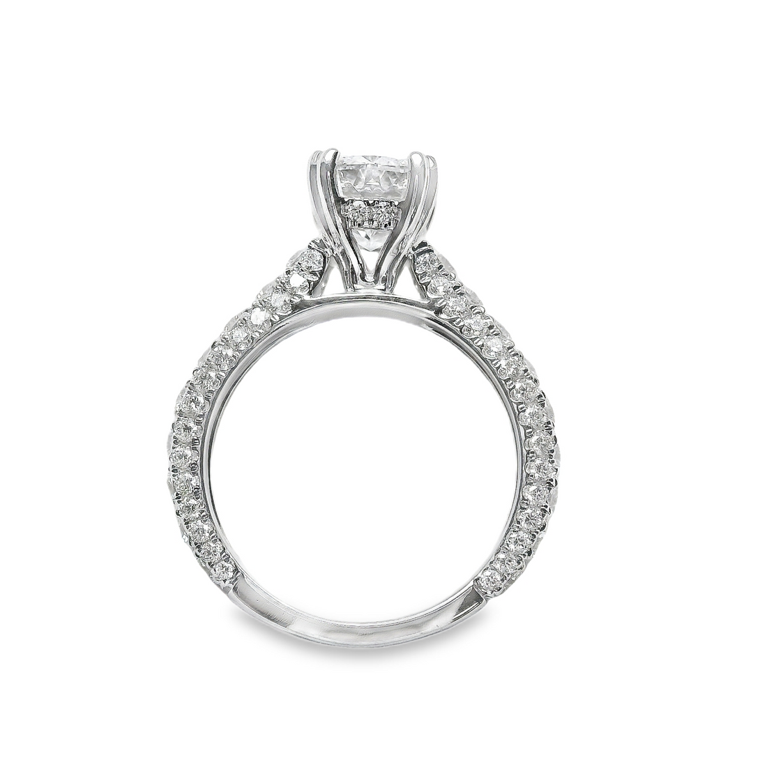 18kt White Gold Pave Natural Diamonds Semi-Mount Ring (0.5ct)