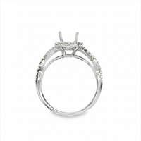 18kt White Gold Full Cut Diamond Halo Semi-Mount Ring (.49ct)
