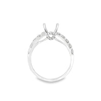 18kt White Gold Contemporary Natural Diamonds Semi-Mount Ring (0.71ct)