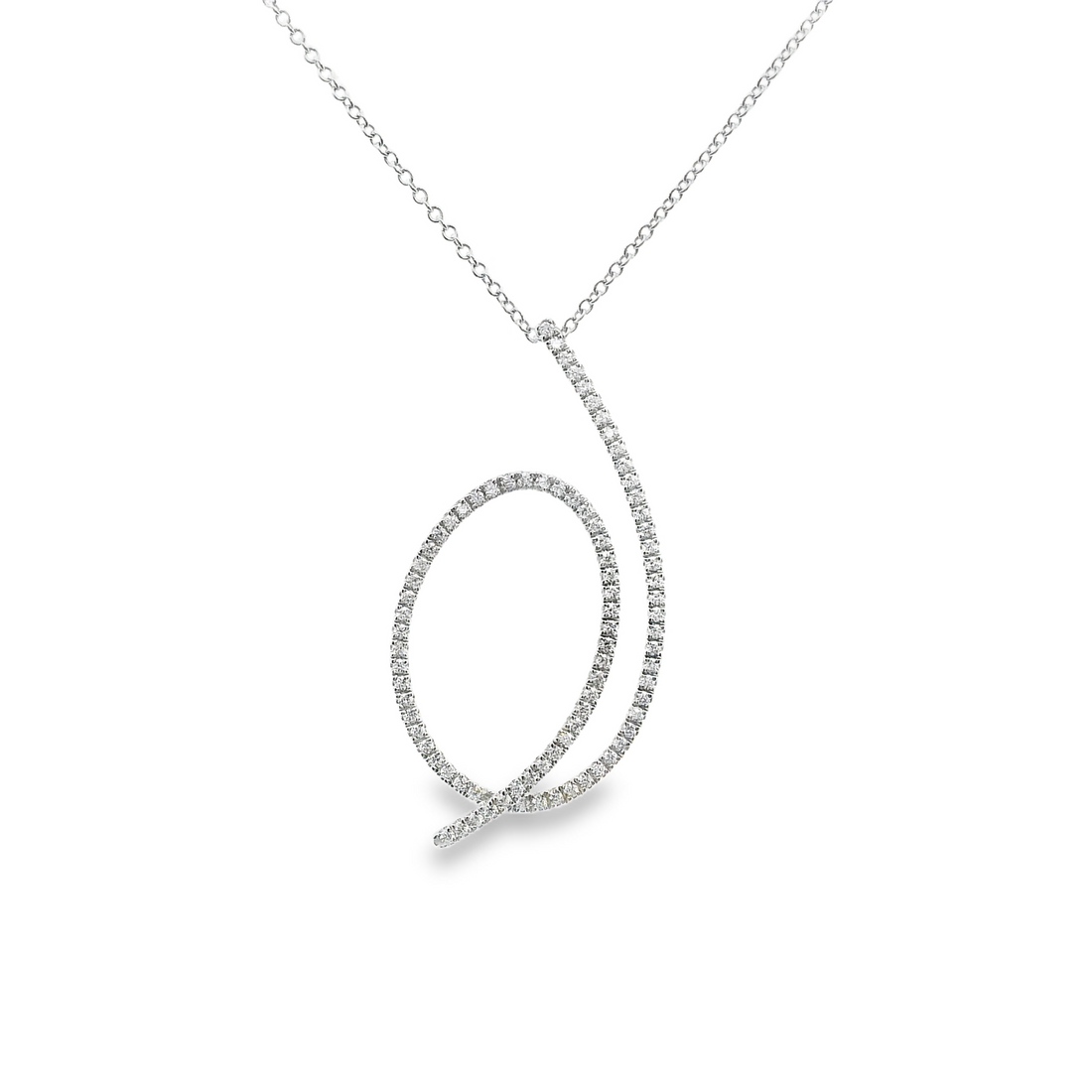 Simon G. 18kt White Gold Freeform Diamond Pendant (.28ct)