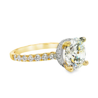 18kt Two-Tone Lab-Grown Round Diamond and Natural Round Diamonds Engagement Ring (3.75ct)
