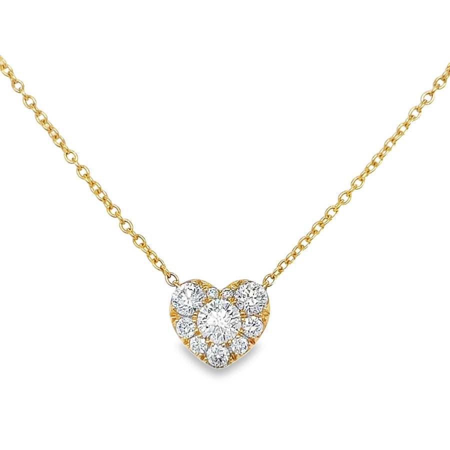 18kt Yellow Gold Diamond Heart Pendant (.63ct)