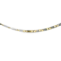 14kt Two-Tone 7" 1.5mm Fancy Link Bracelet (5.0g)