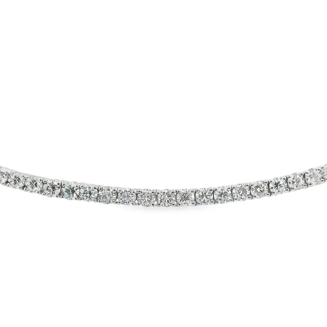 14kt White Gold 7" Lab-Grown Round Diamond Tennis Bracelet (7.33ct)