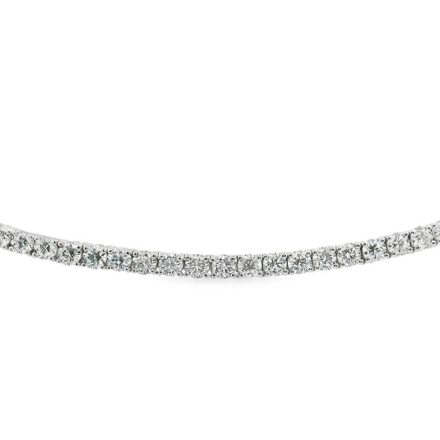 14kt White Gold 7" Lab-Grown Round Diamond Tennis Bracelet (7.33ct)