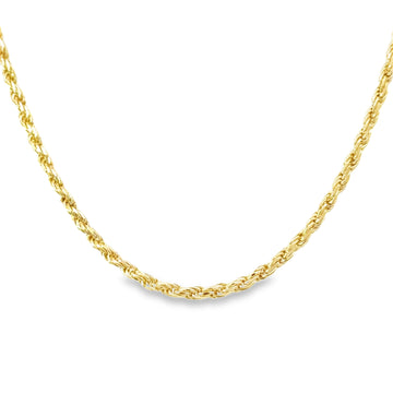 14K Yellow Gold 22" Italian Made Diamond Cut Rope Chain (5.0g)