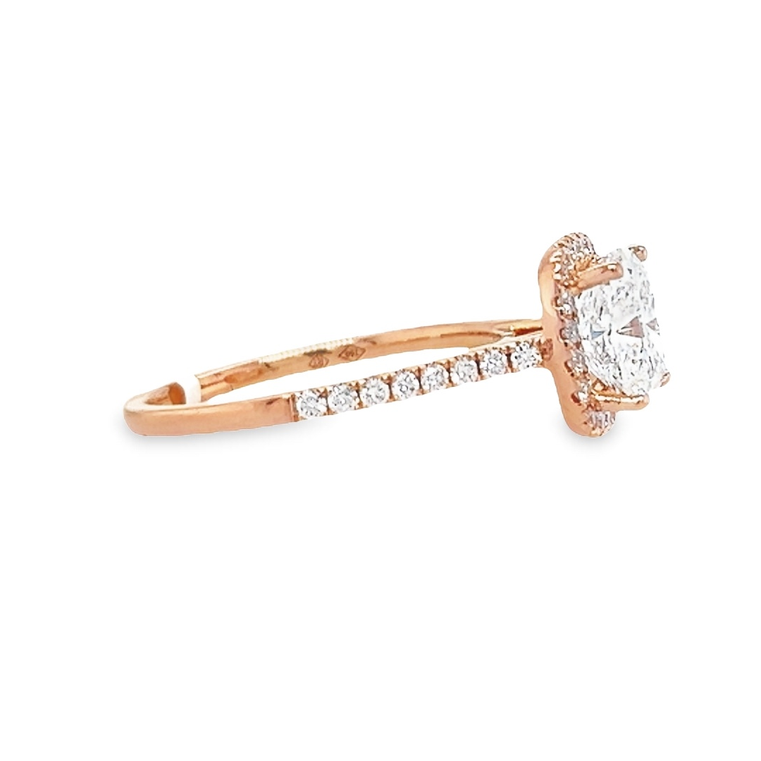 18K Rose Gold Lab-Grown Cushion Diamond Ring (1.84ct)