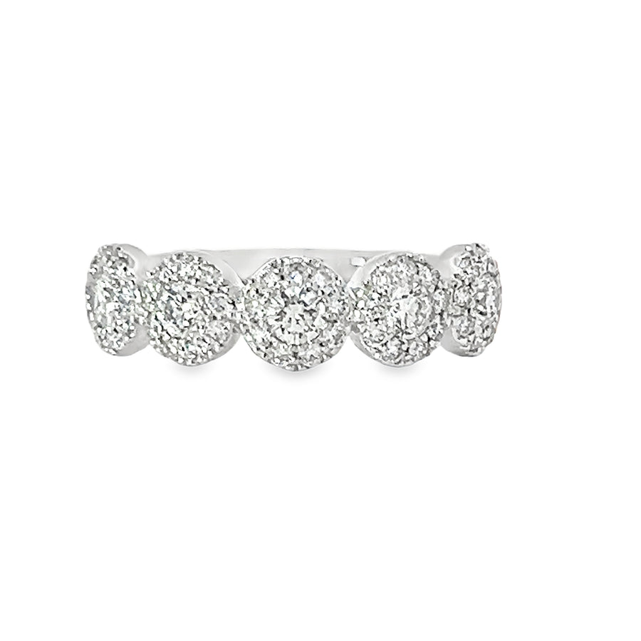 18K White Gold Round Diamond Wedding Ring (.69ct)