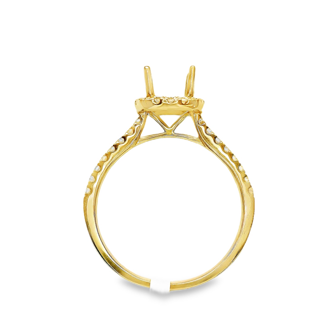 18kt Yellow Gold Round Diamond Halo Semi-Mount Ring (.33ct)