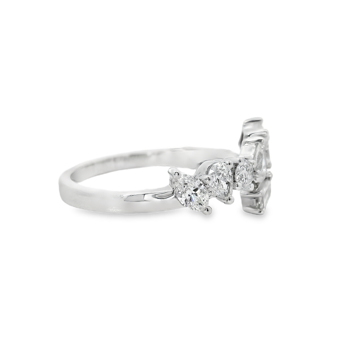 18kt White Gold Natural Mixed Shape Diamonds Ring (1.0ct)