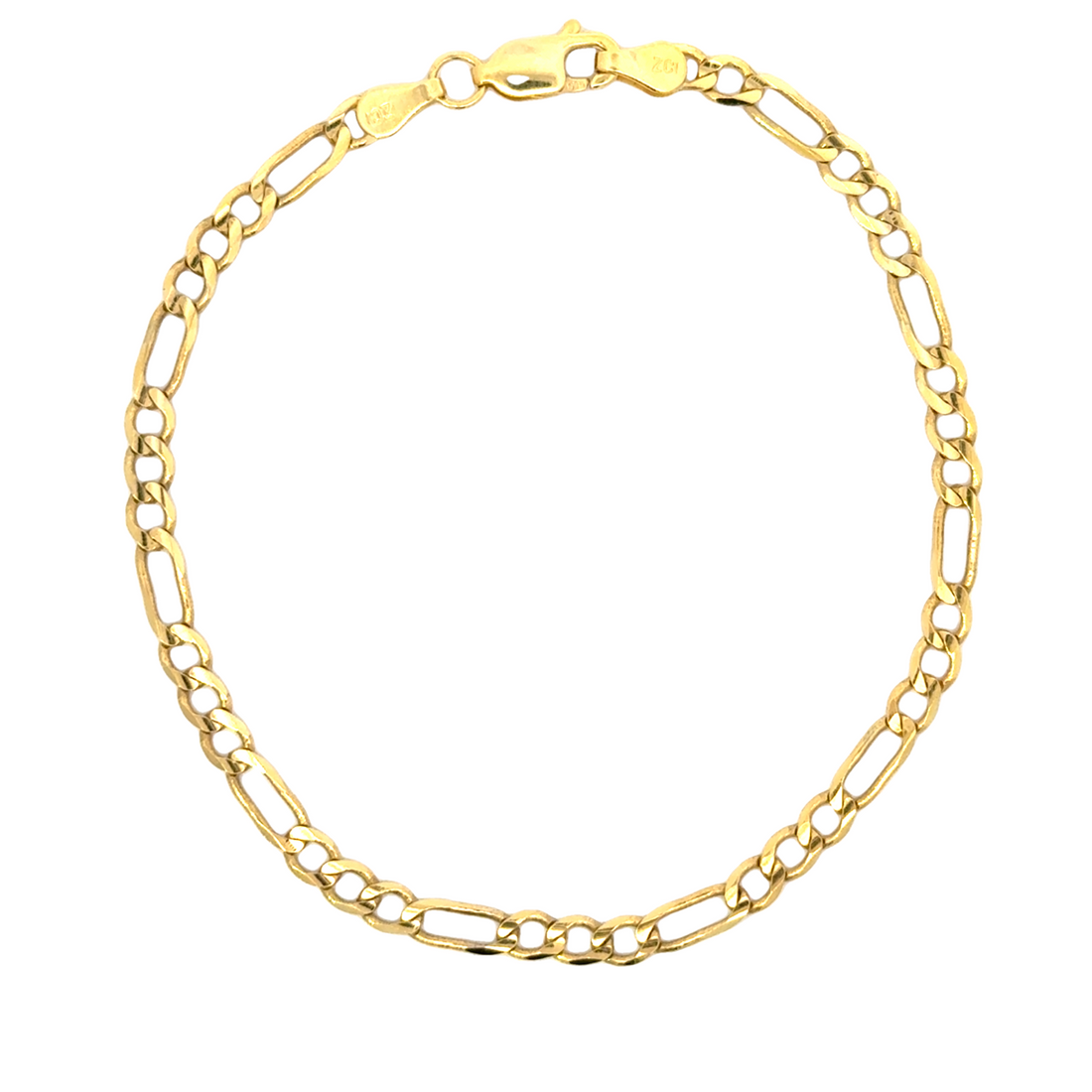 14K Yellow Gold 7" 3.18mm Figaro Style Bracelet (2.93g)