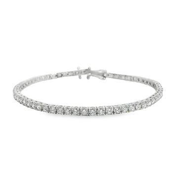 14kt White Gold 7" Lab-Grown Round Diamond Tennis Bracelet (4.57ct)