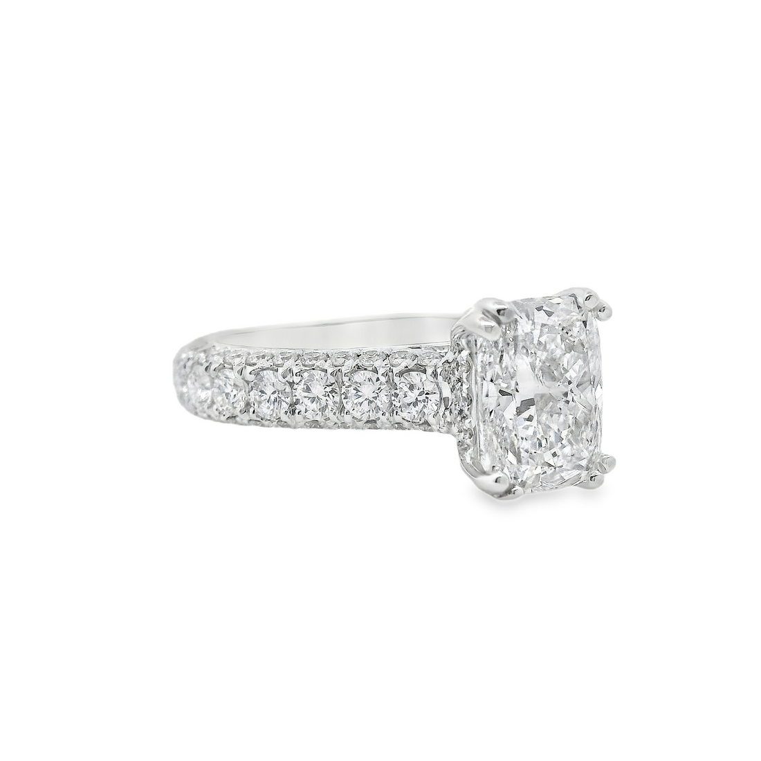 18kt White Gold Pave Natural Diamonds Semi-Mount Ring (0.5ct)