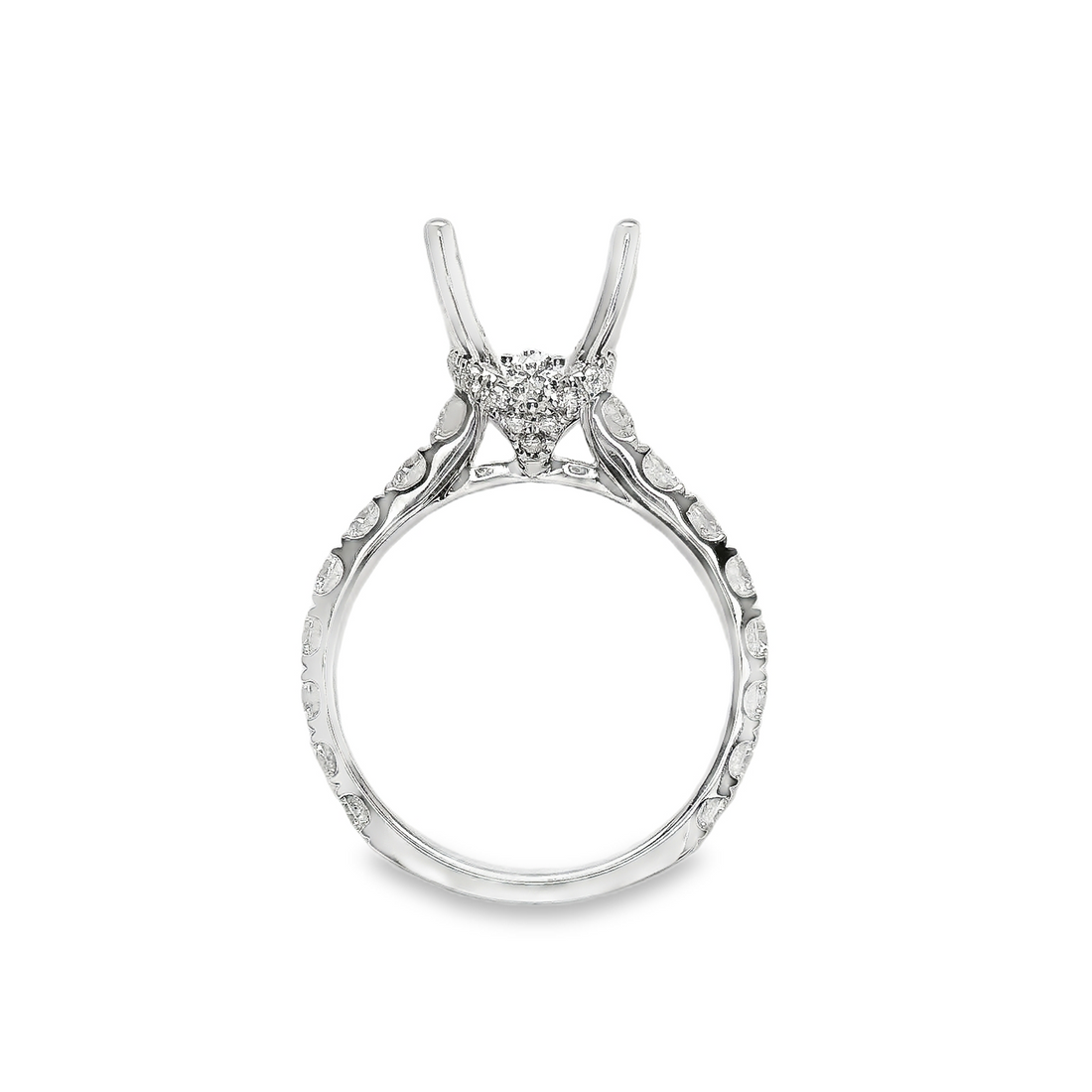 18kt White Gold Natural Round Diamond Semi-Mount Ring (1.43ct)