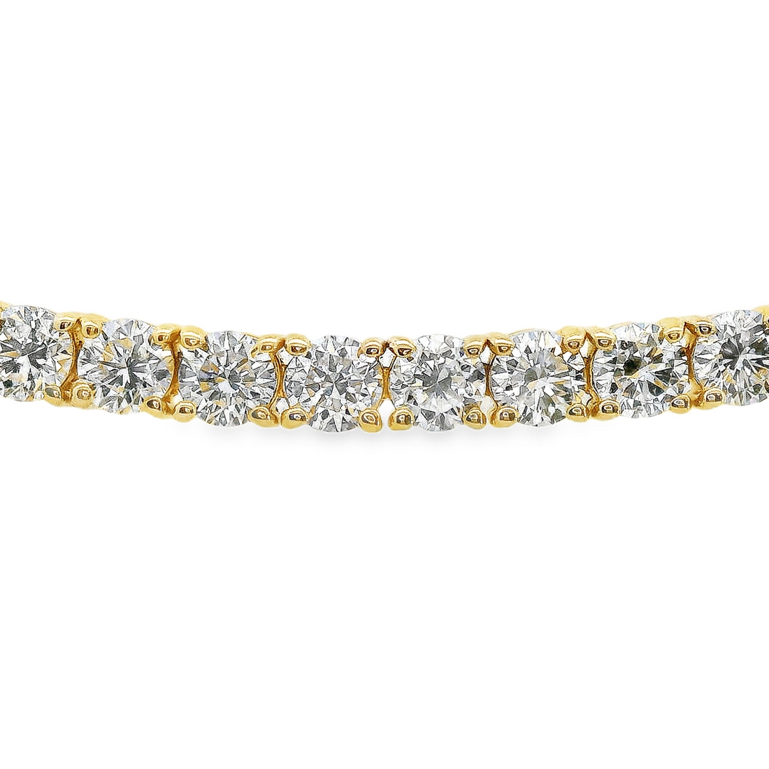 14kt Yellow Gold 7" Lab-Grown Round Diamond Tennis Bracelet (7.35ct)